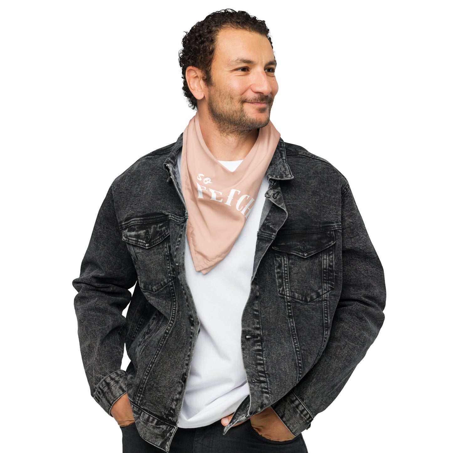 SO FETCH Dog/Pet Bandana (Peach) - (Unisex) All-Over Print Bandana
