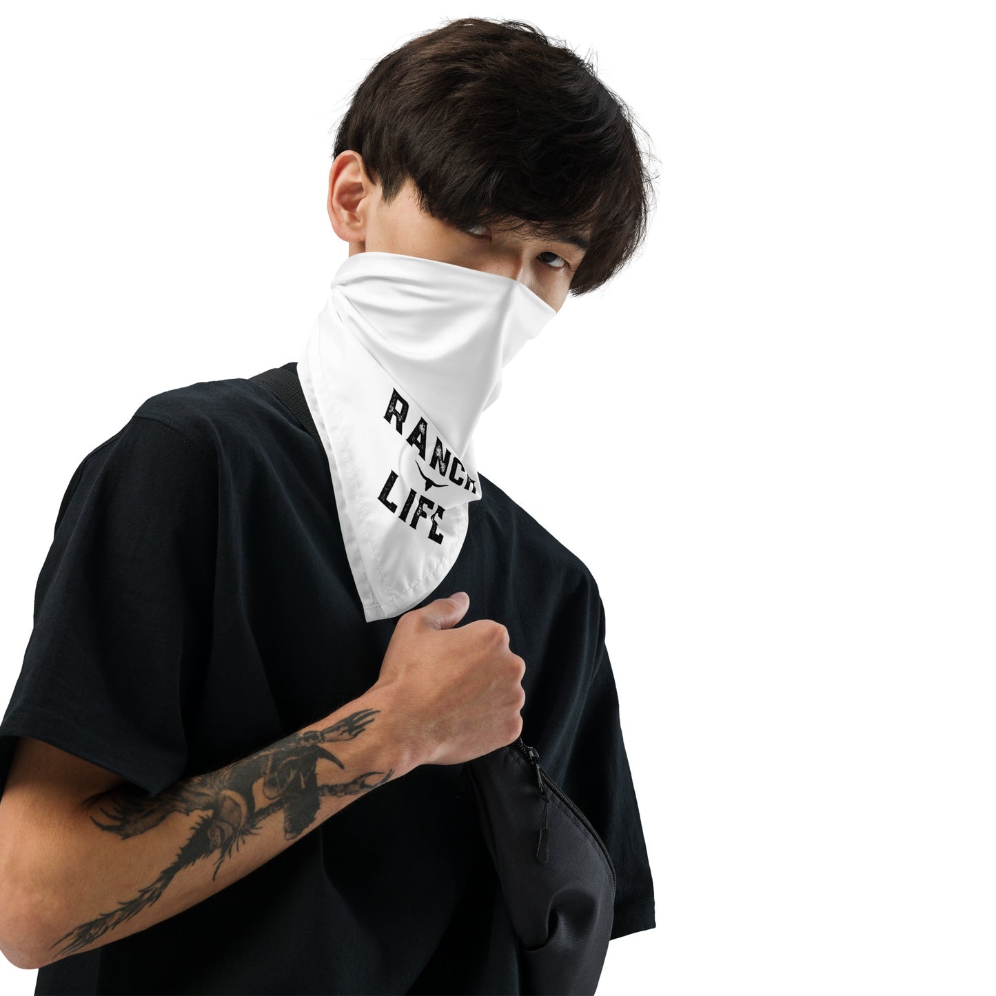 RANCH LIFE Dog/Pet Bandana (White) - (Unisex) All-Over Print Bandana