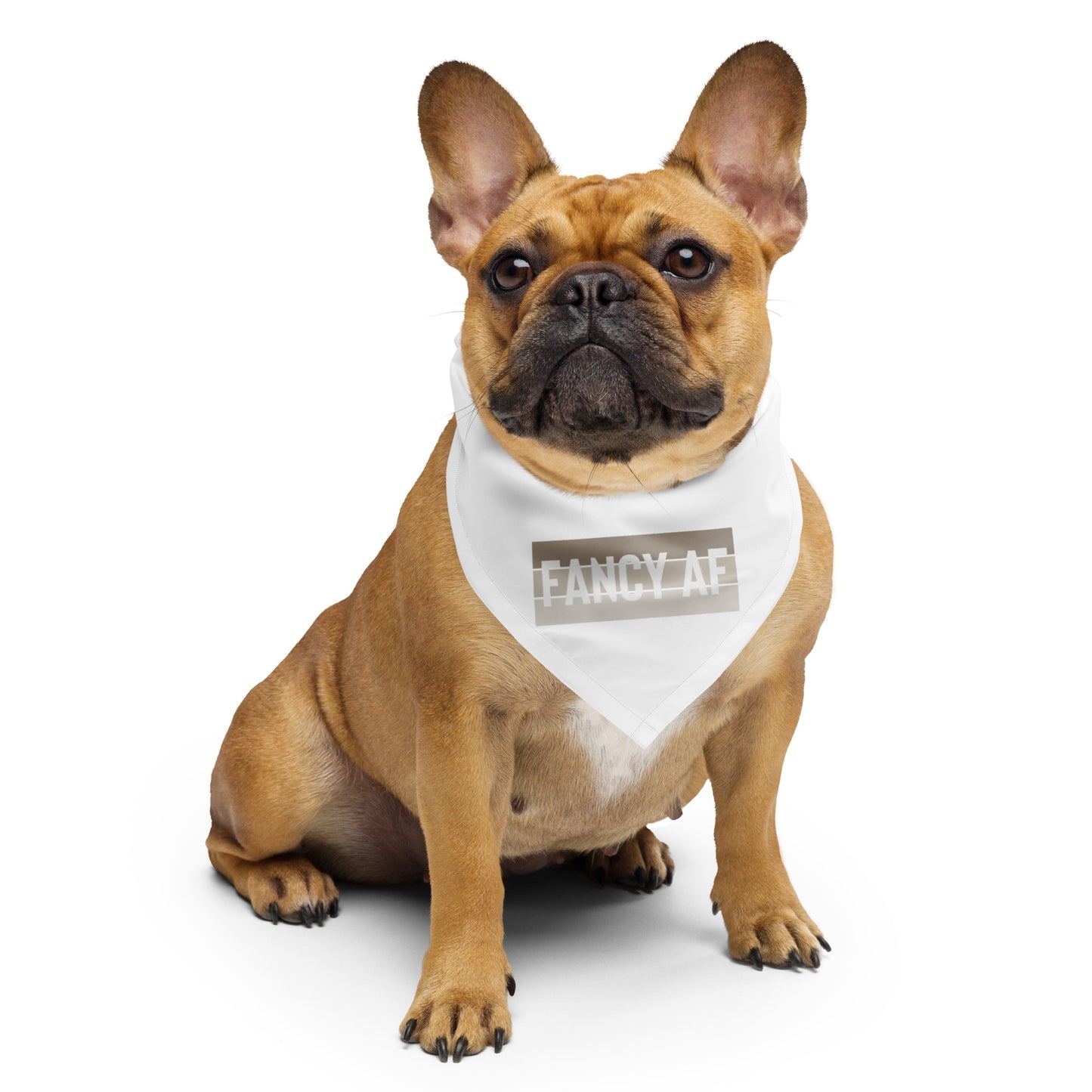 FANCY AF Dog/Pet Bandana (White) - (Unisex) All-Over Print Bandana