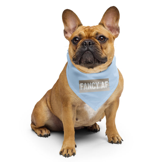 FANCY AF Dog/Pet Bandana (Light Blue) - (Unisex) All-Over Print Bandana