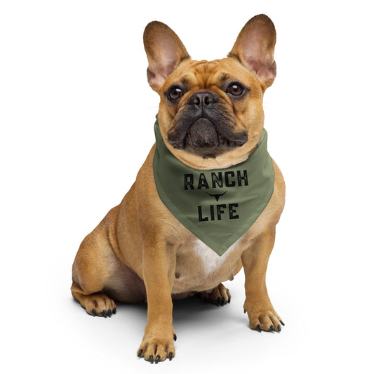 RANCH LIFE Dog/Pet Bandana (Green) - (Unisex) All-Over Print Bandana